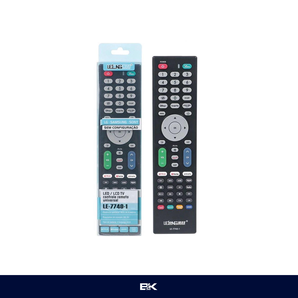 CONTROLE PARA TV SMART UNIVERSAL LE-7740-1