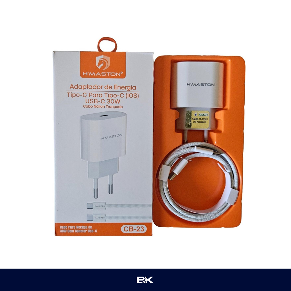 CARREGADOR PD 30W TIPO C/TIPO C HMASTON CB-23