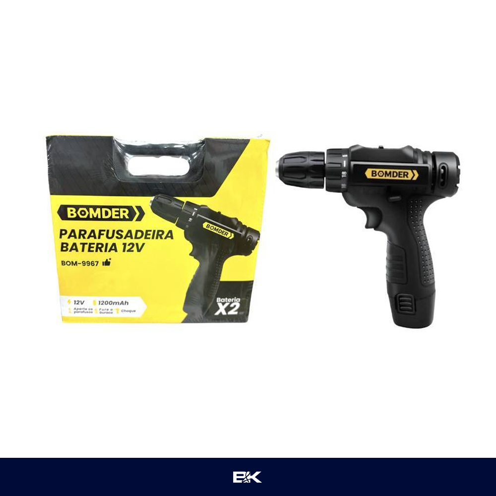 PARAFUSADEIRA RECARREGÁVEL 12V BIVOLT BOMDER BOM-9967