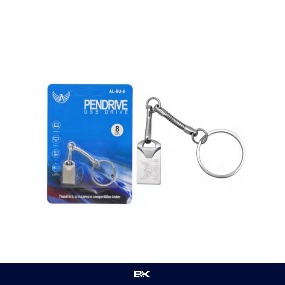 PEN DRIVE 8GB NANO METAL COM CHAVEIRO