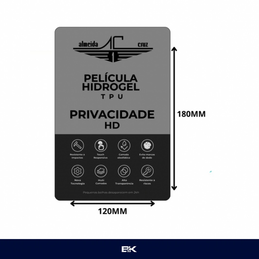 INSUMO PELÍCULA HIDROGEL PRIVACIDADE HD ALMEIDA CRUZ - UNIDADE