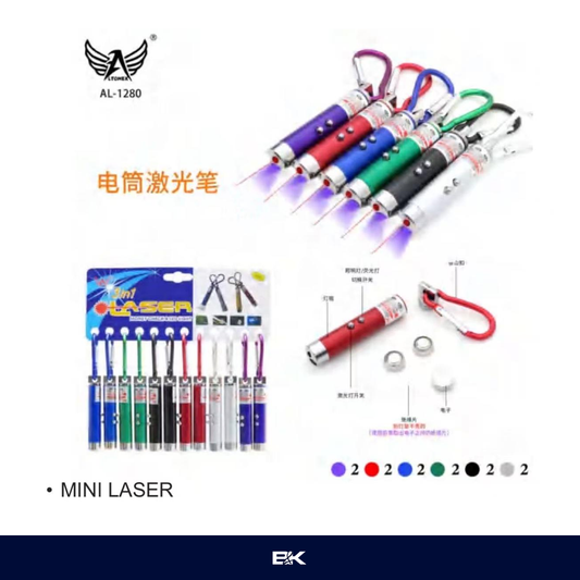 APONTADOR LASER 3 EM 1 COM CHAVEIRO AL-1280 | CARTELA C/12