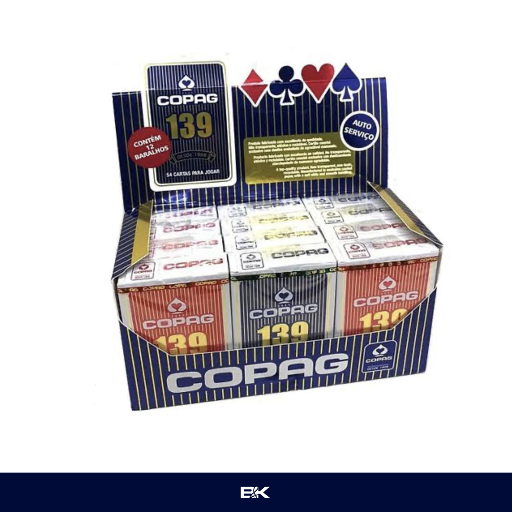 DISPLAY BARALHO COPAG 139 AZUL/VERMELHO | 12un