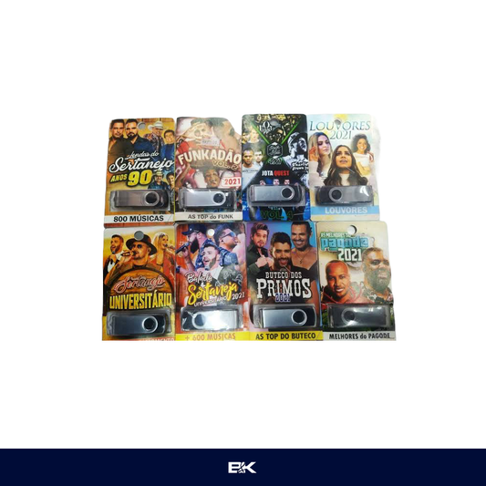 PEN DRIVE COM MÚSICAS GRAVADAS