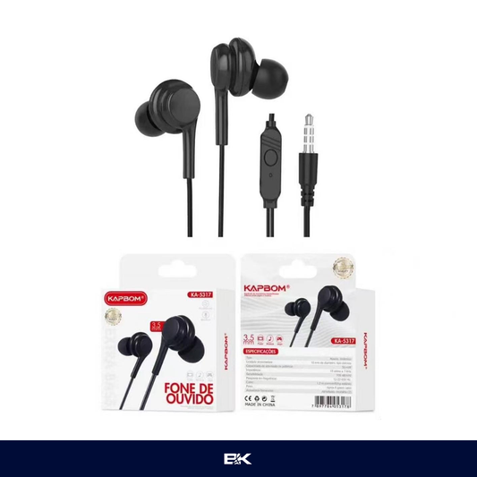 FONE DE OUVIDO INTRA AURICULAR KA-5317 (PROMOÇÃO POR TEMPO LIMITADO)